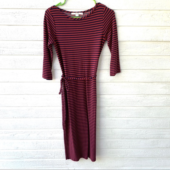 Boden Red Stripe Below Knee Pencil Dress WH507 - Picture 3 of 11